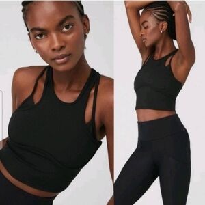 ALO Yoga Black Ribbed Bra Tank